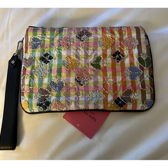 Kate Spade New York x Beams Bella Plaid Pouch Wristlet - Picture 3 of 8